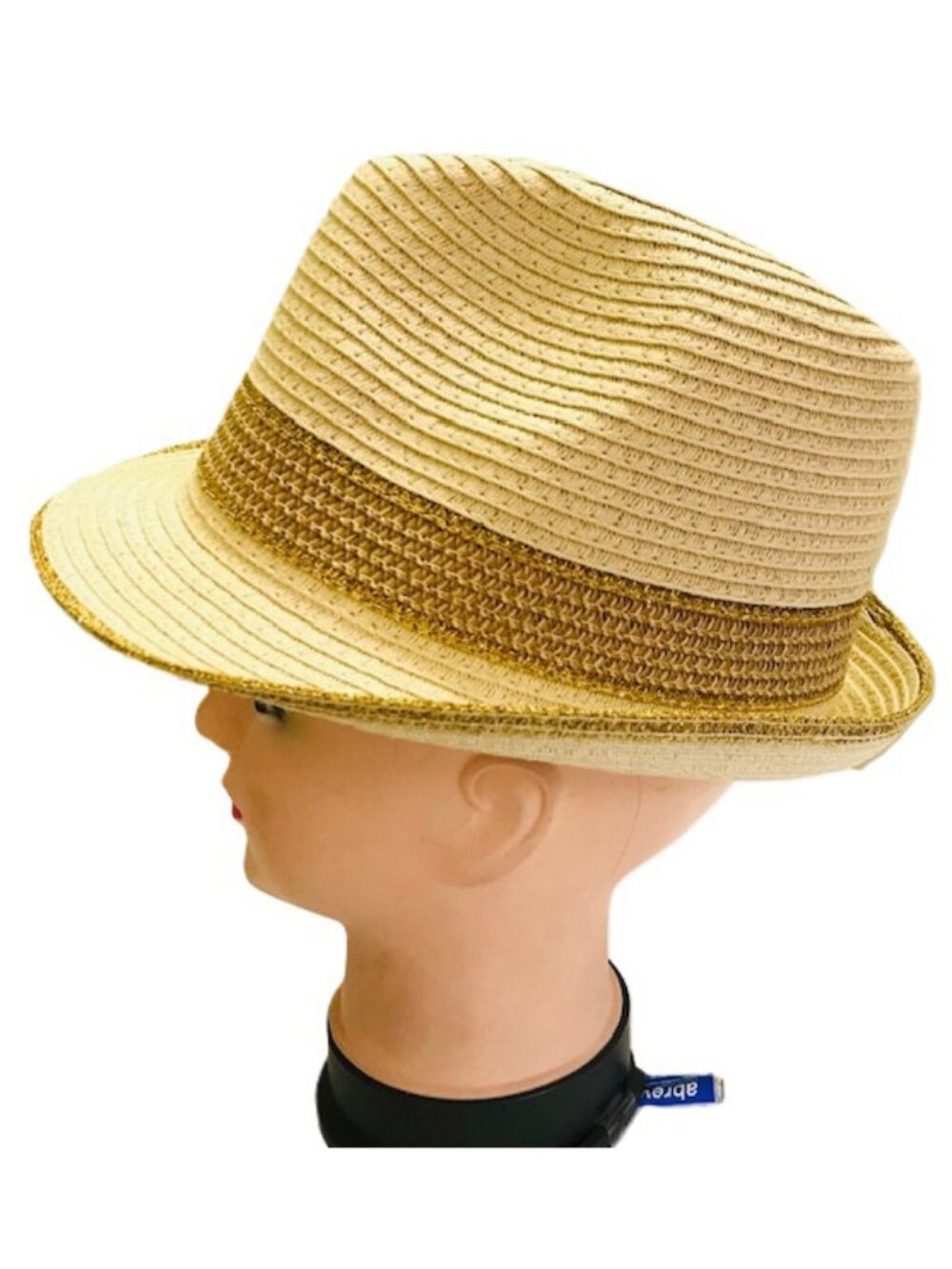 Women Summer Beach Travel Fedora Foldable Light Straw Hat-Multicolor-Tan
